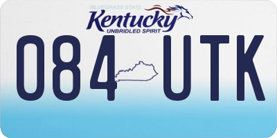 KY license plate 084UTK