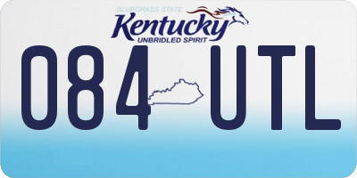 KY license plate 084UTL