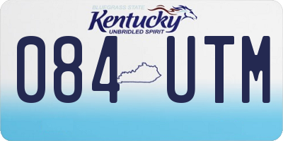 KY license plate 084UTM