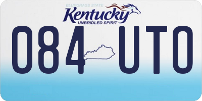 KY license plate 084UTO