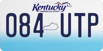 KY license plate 084UTP