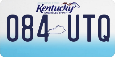 KY license plate 084UTQ