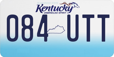 KY license plate 084UTT