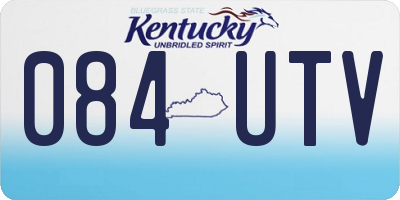 KY license plate 084UTV