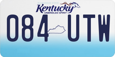 KY license plate 084UTW