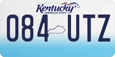 KY license plate 084UTZ