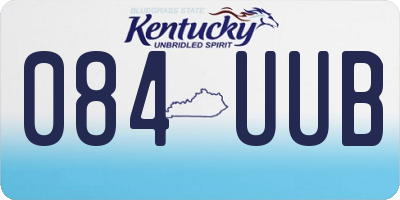 KY license plate 084UUB
