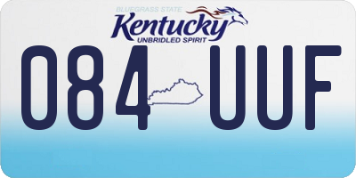 KY license plate 084UUF
