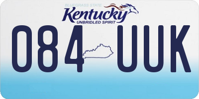 KY license plate 084UUK