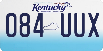 KY license plate 084UUX