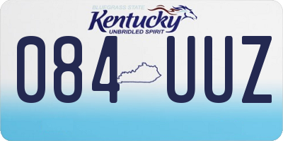KY license plate 084UUZ