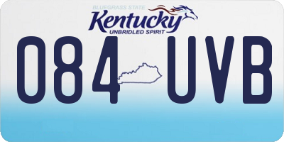 KY license plate 084UVB