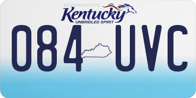 KY license plate 084UVC