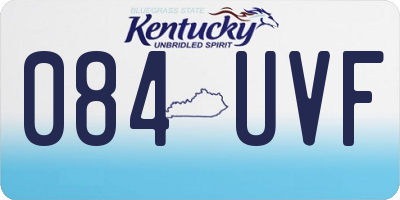 KY license plate 084UVF