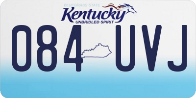 KY license plate 084UVJ