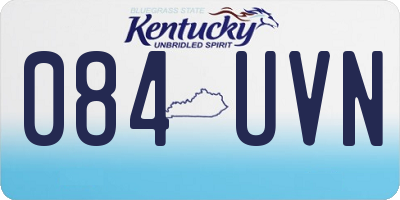 KY license plate 084UVN