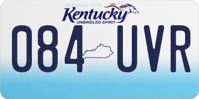 KY license plate 084UVR