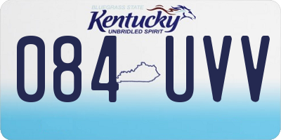 KY license plate 084UVV