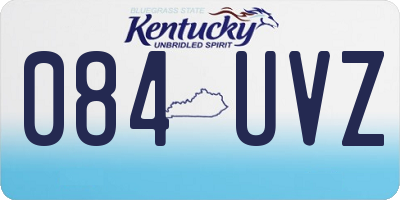 KY license plate 084UVZ
