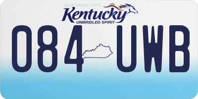 KY license plate 084UWB