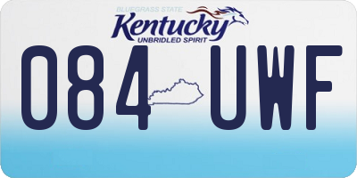 KY license plate 084UWF