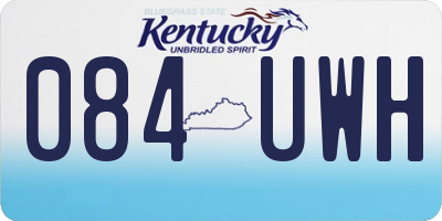 KY license plate 084UWH