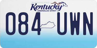 KY license plate 084UWN