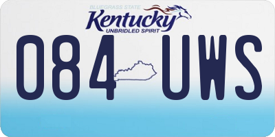 KY license plate 084UWS