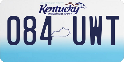KY license plate 084UWT