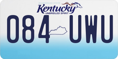 KY license plate 084UWU