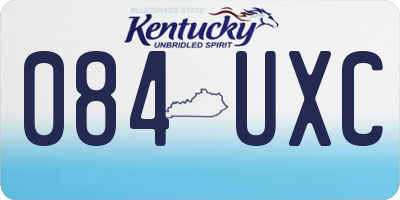 KY license plate 084UXC