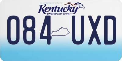 KY license plate 084UXD