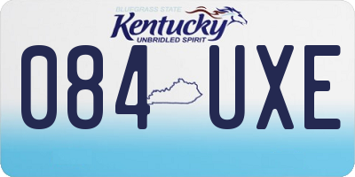 KY license plate 084UXE