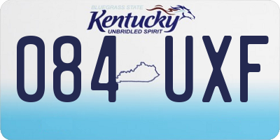 KY license plate 084UXF