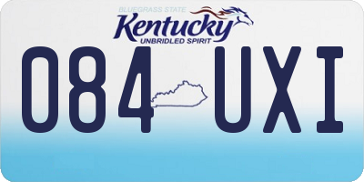 KY license plate 084UXI