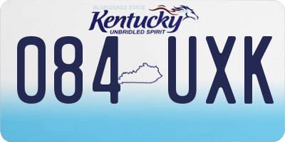 KY license plate 084UXK