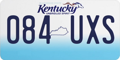 KY license plate 084UXS
