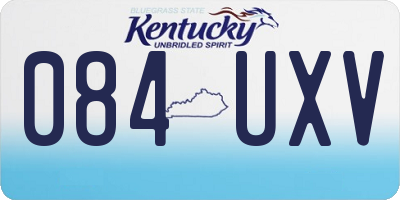 KY license plate 084UXV
