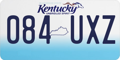 KY license plate 084UXZ