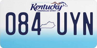 KY license plate 084UYN