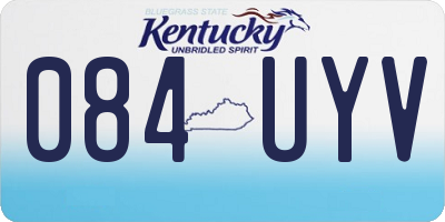 KY license plate 084UYV
