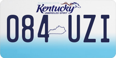 KY license plate 084UZI