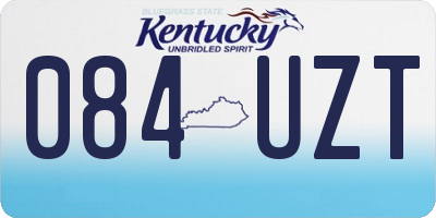 KY license plate 084UZT