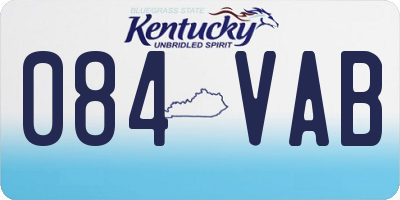 KY license plate 084VAB