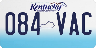 KY license plate 084VAC