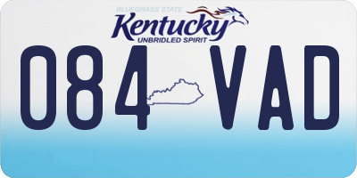 KY license plate 084VAD
