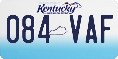 KY license plate 084VAF
