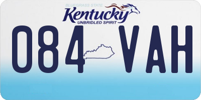KY license plate 084VAH