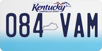 KY license plate 084VAM