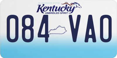 KY license plate 084VAO